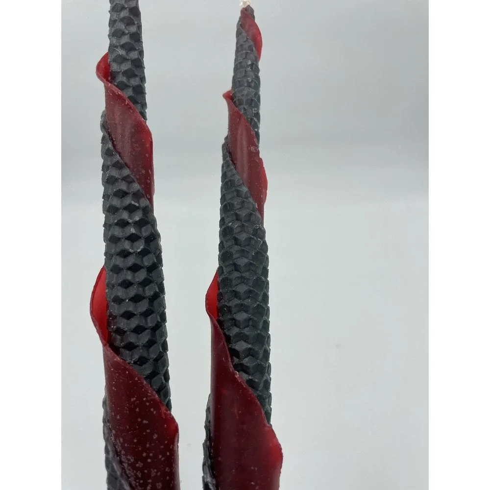 Pair Vintage Beeswax Candles 12